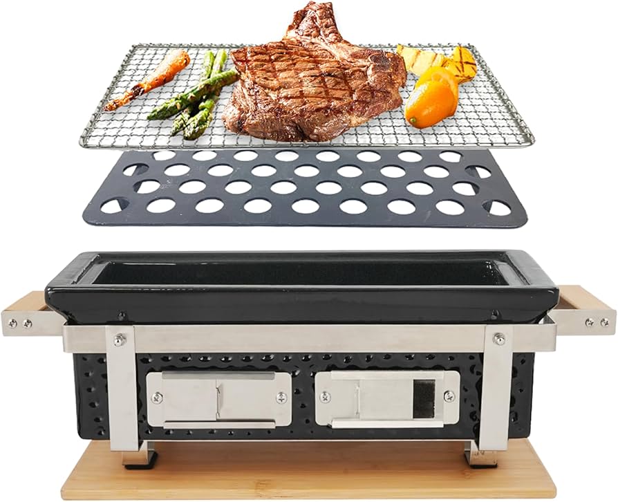 Amazon.com: AUPLEX Yakitori Ceramic Charcoal Grill, Japanese Style