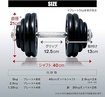 Amazon | 【IROTEC(アイロテック)】アイアン ダンベル60KGセット（片手