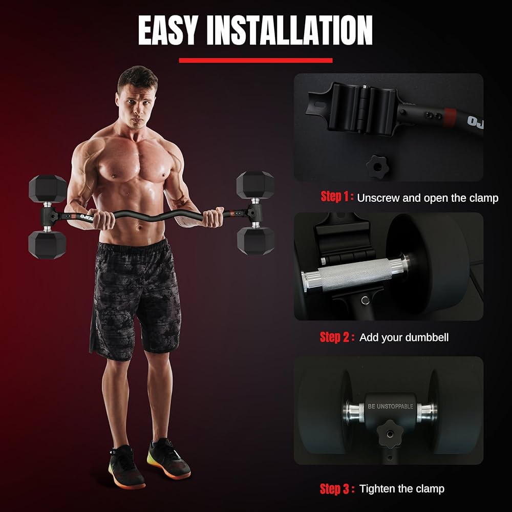 Amazon | OJEXA ダンベルコンバーターからEZカールバーベルセット