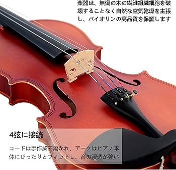 Amazon | BQKOZFIN バイオリン 3/4 初心者セット ヴァイオリン 弓2本