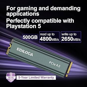 Amazon.com: Ediloca 500GB M2 NVME SSD with Heatsink - PCIe Gen4.0