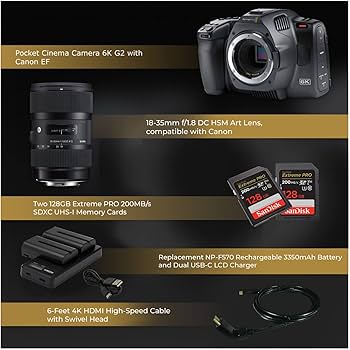 Amazon.com : Blackmagic Pocket Cinema Camera 6K G2 with 18-35mm