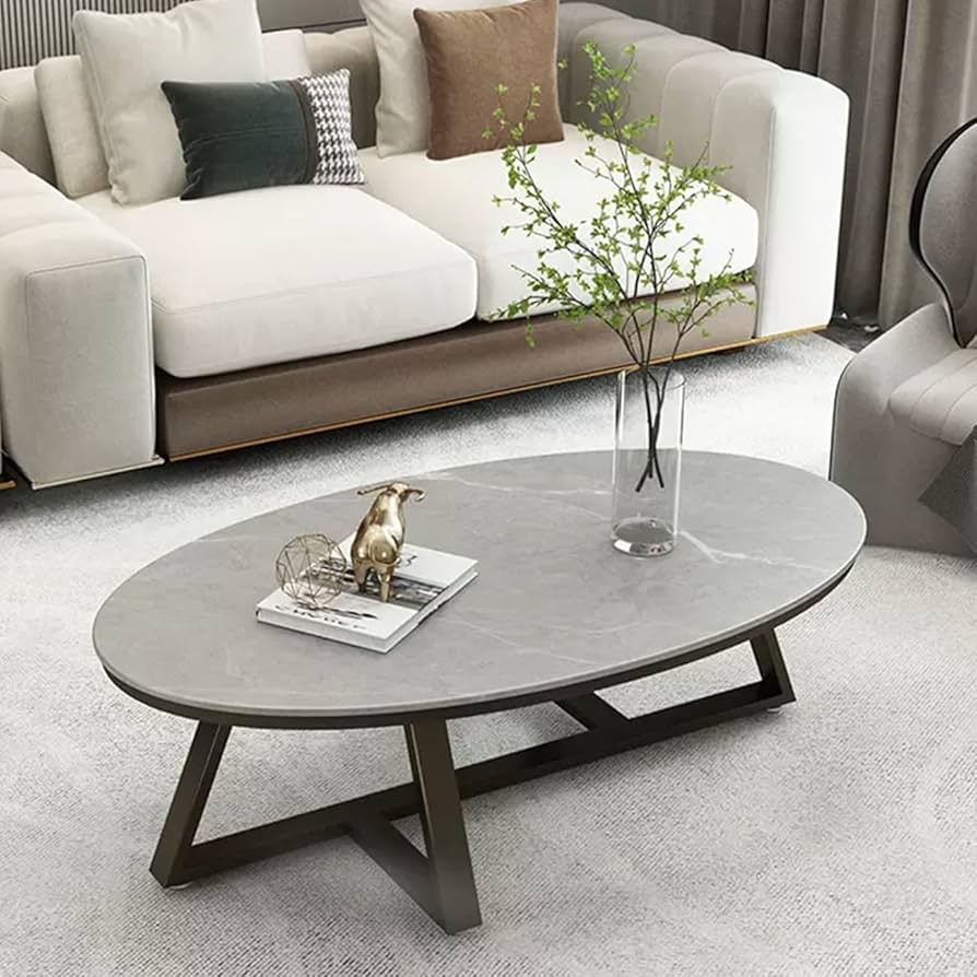 Amazon.co.jp: 楕円形のコーヒーテーブル、センターテーブル リビング