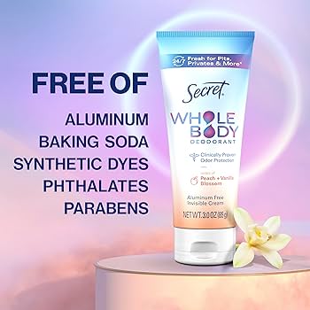 Amazon.com : Secret Whole Body Deodorant Cream for Women, Peach