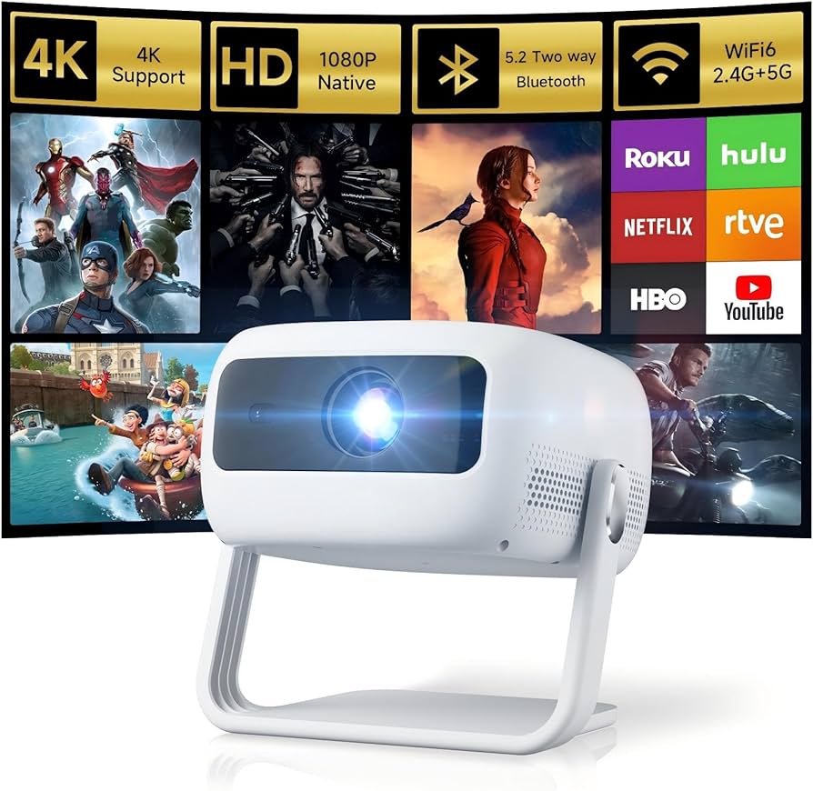 Amazon.com: [360°Adjustable Stand] Mini Projector with WiFi and