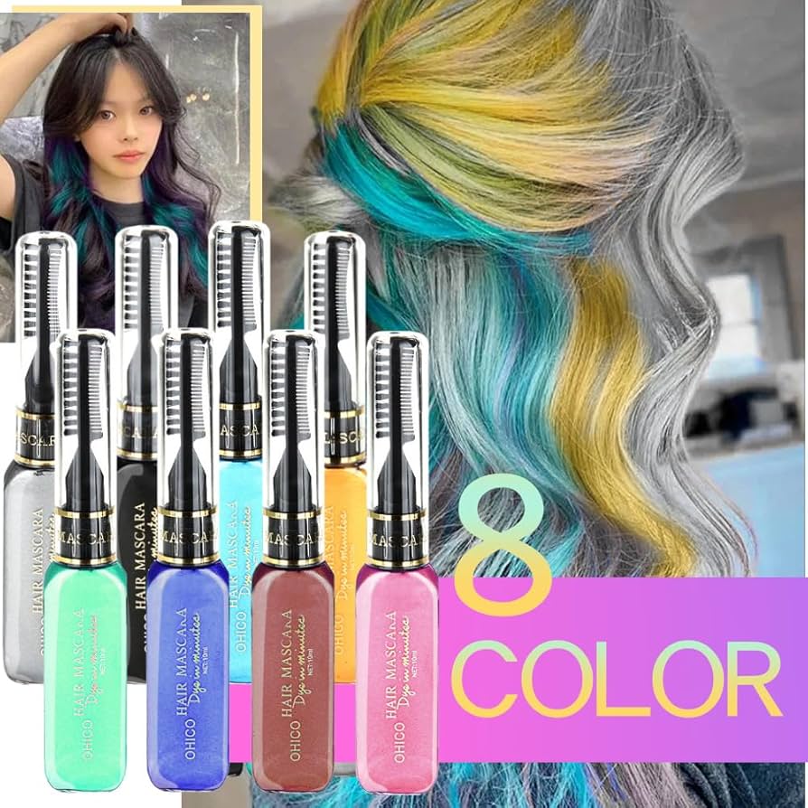 Amazon | ワンデイヘアカラー マスカラ ヘアチョーク 3WAY 一時的 一日