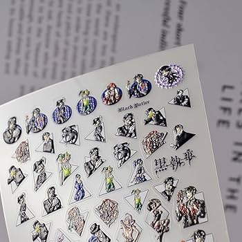 Amazon | 黒執事 ネイルシール 2枚入り シエル セバスチャン ネイル