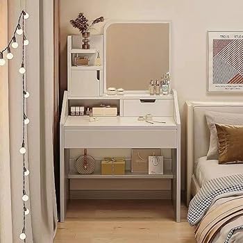 Amazon｜UKewei ドレッサー 化粧台 鏡台 梳妆台 化妆台 化妆桌｜鏡台