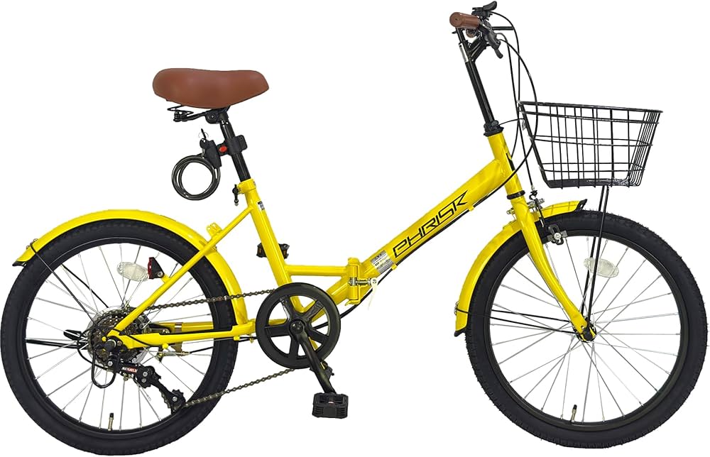 Amazon | PHRISK 折りたたみ自転車 20インチ 軽量 折り畳み自転車 6段
