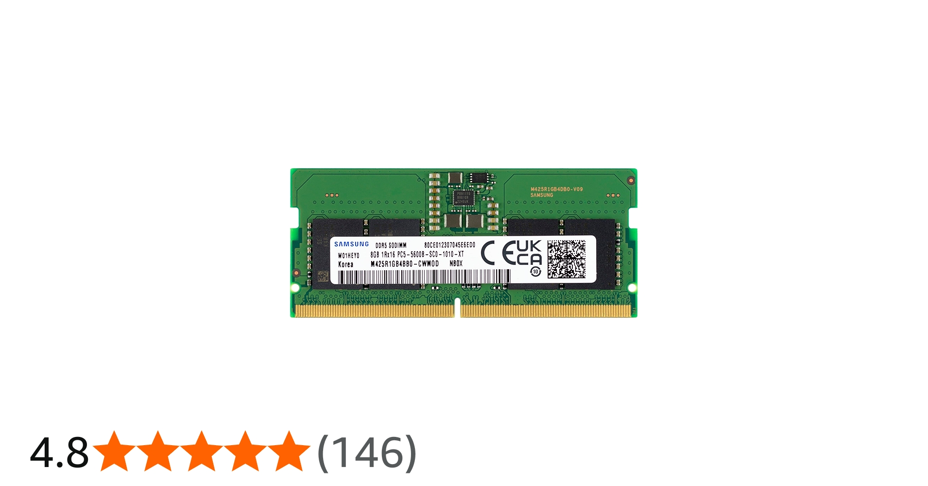 Amazon.co.jp: Samsung 8GB DDR5 5600MHz PC5-44800 CL46 SODIMM 1Rx16