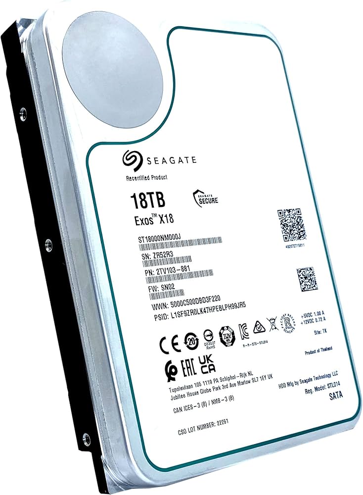Amazon.com: Seagate (Recertified) Exos X18 18TB Enterprise HDD