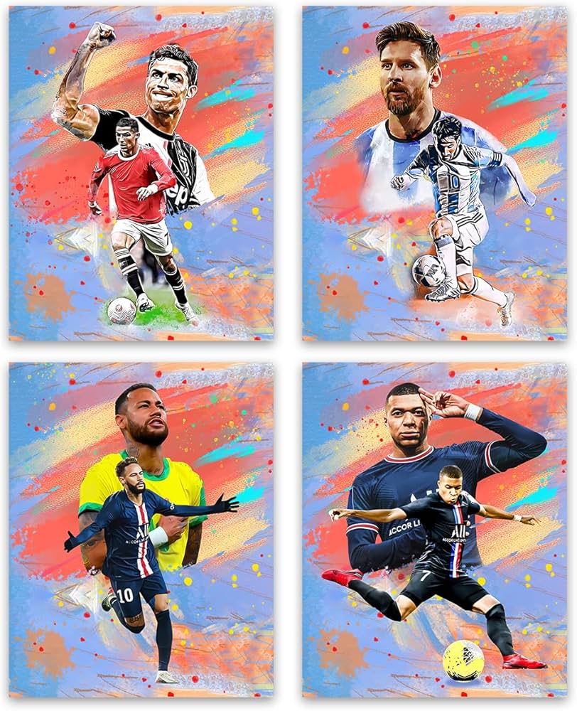 Amazon.co.jp: 水彩サッカーポスター 水彩サッカースーパースター