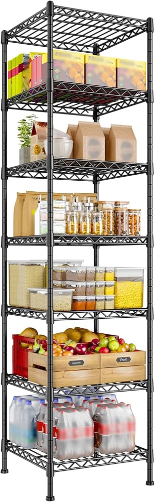 Amazon｜REIBII スチールラック 7段 棚 ラック キッチンラック 幅45x