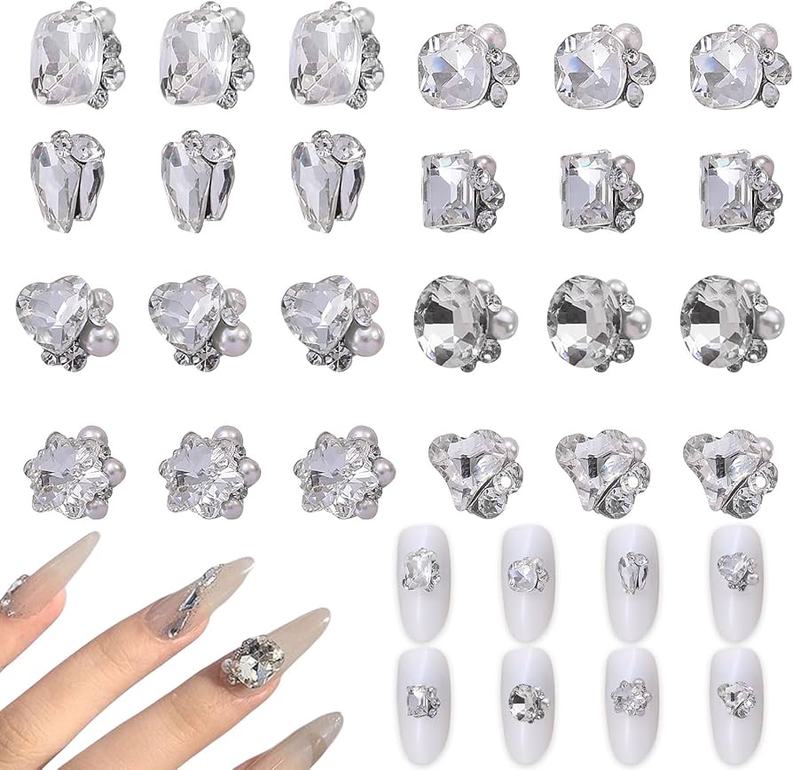 Amazon.co.jp: ネイルパーツ 24個セット 3D 立体 大きめ ネイル