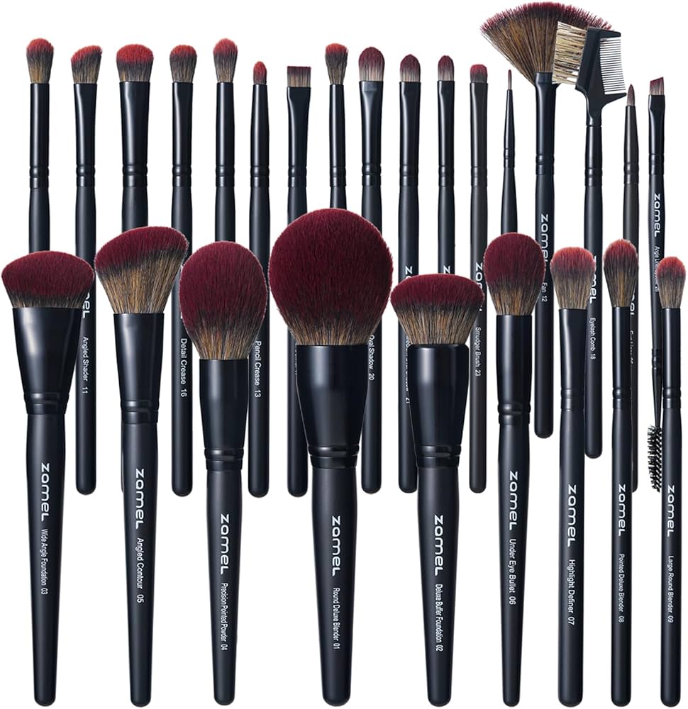Amazon.com: ZAMEL 26Pcs Black labeled Makeup Brushes Set