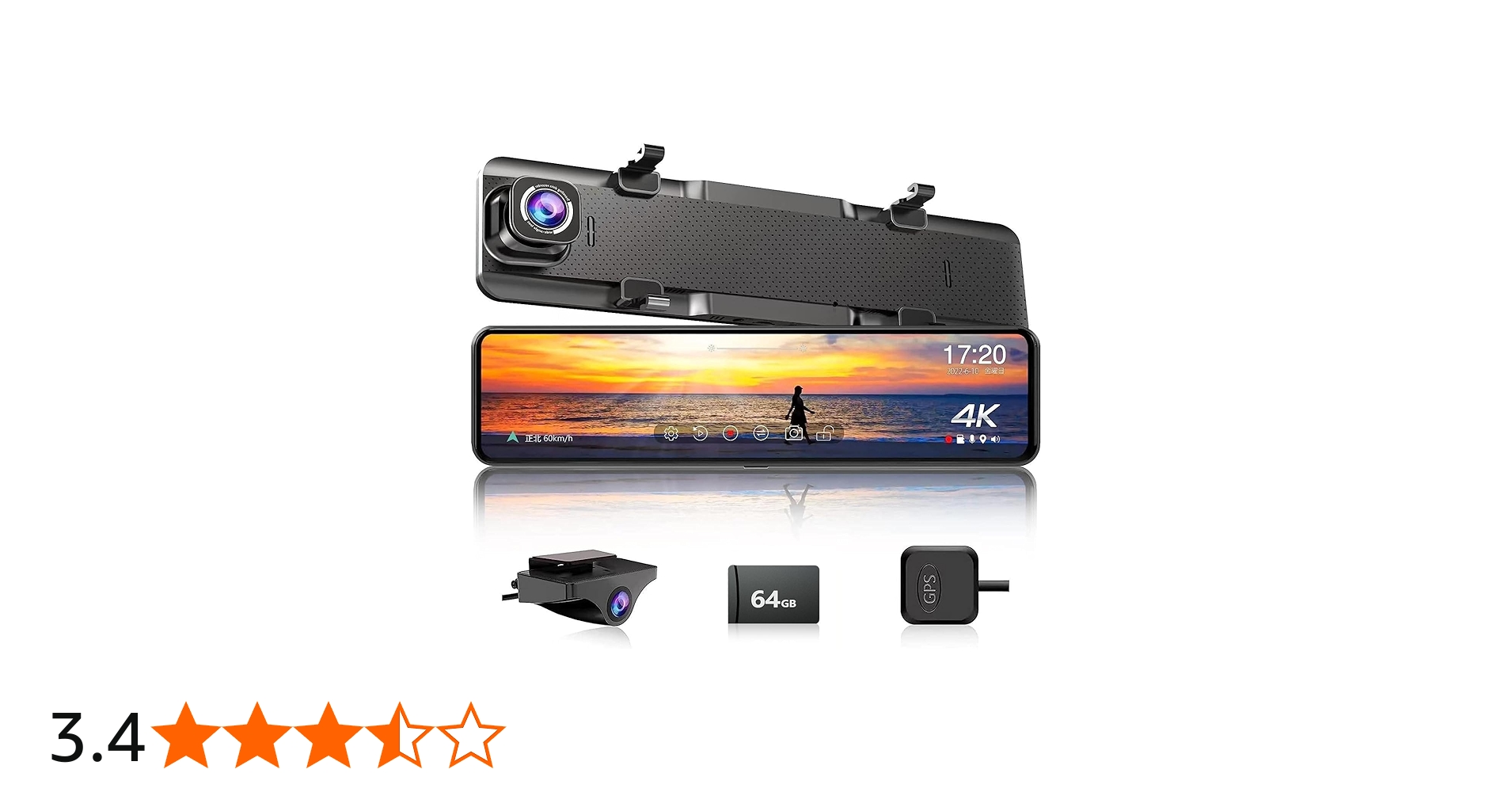 Amazon | JADOドライブレコーダー ミラー型 4K録画 ドラレコ 後カメラ