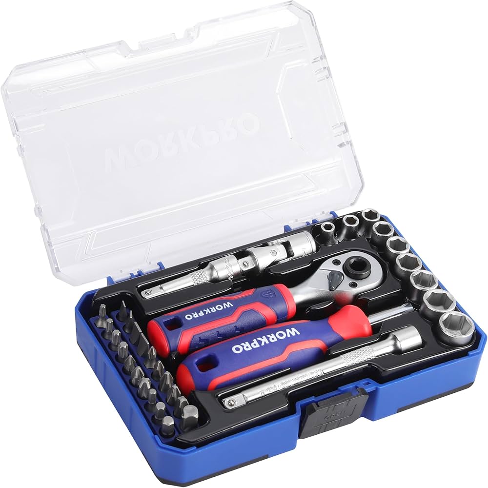 Amazon.co.jp: WORKPRO ビットラチェットセット ソケットレンチセット