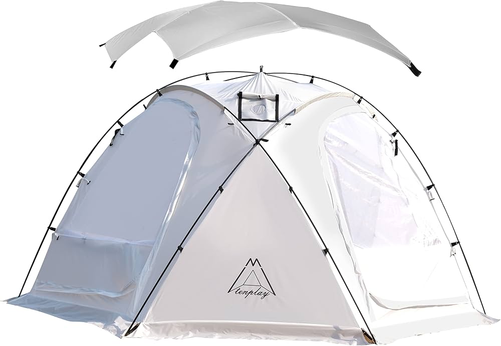 Amazon.co.jp: Tenplay ドームテント 幅385cm 高さ200cm 4-6人用 煙突