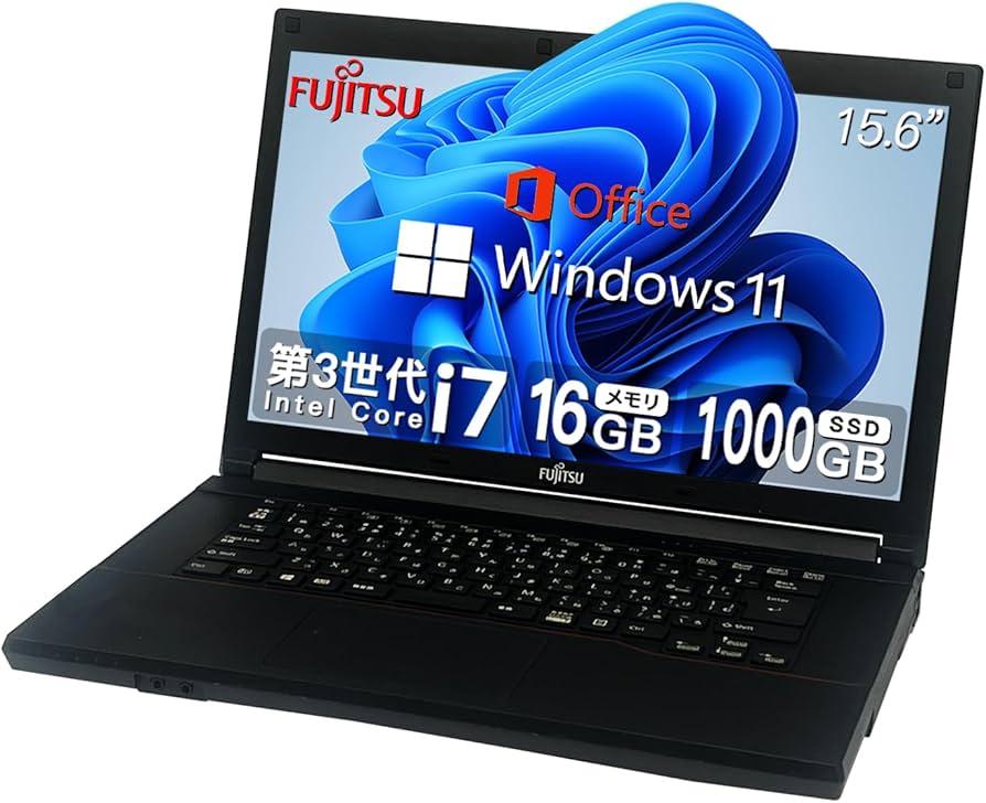 富士通 Windows11 ノートパソコン 極美品爆速SSD 光学ドライブ 富士通