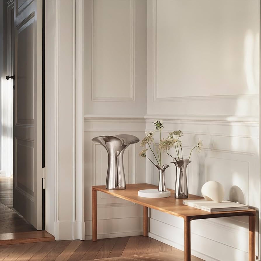 Amazon.co.jp: Georg Jensen 花瓶 フラワーベース 22cm BLOOM シルバー