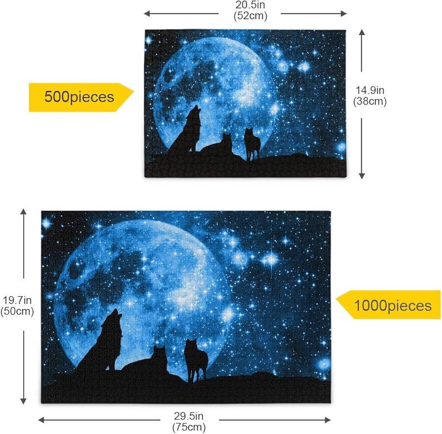 Amazon.co.jp: MAKIKU 1000ピース ジグソーパズル オオカミ 月 夜空