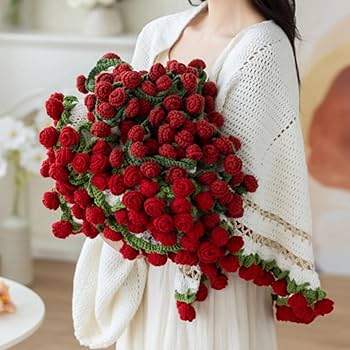 Amazon｜花束になるブランケット 110cm かぎ針編みのブーケ