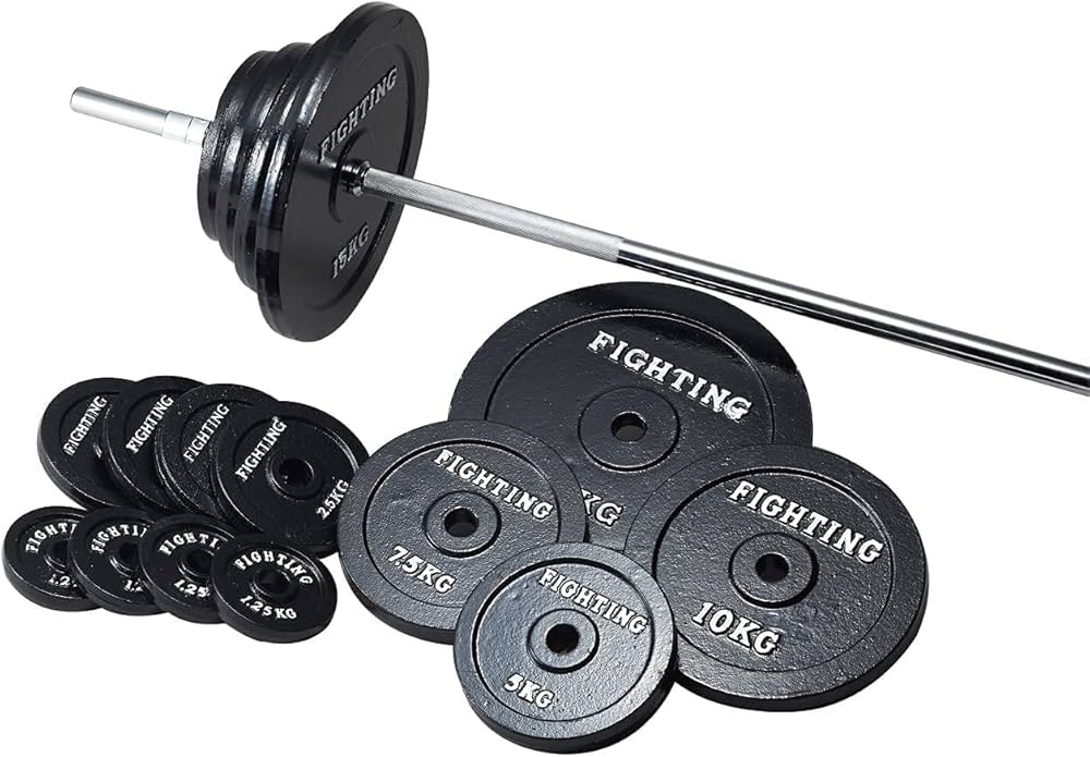 Amazon | ベンチプレス バーベル 200cmシャフト 付き プレート セット