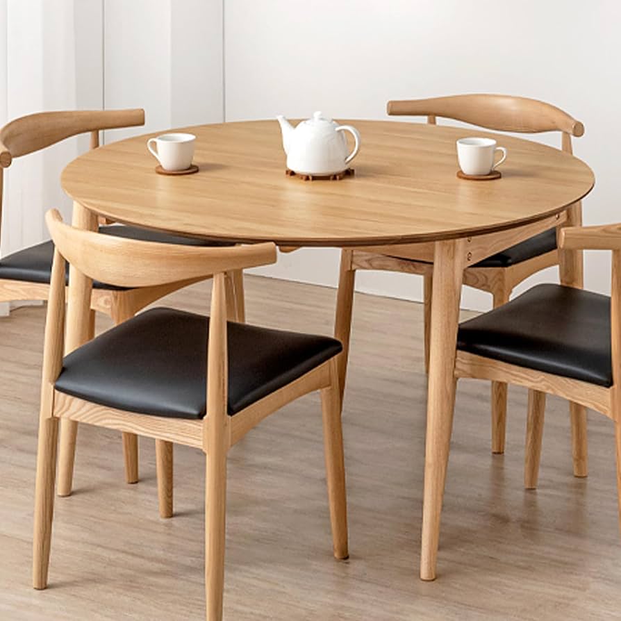 Amazon｜タンスのゲン ダイニングテーブル 単品 120cm 丸テーブル 伸長