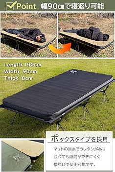 Amazon | FUTUREFOX ワイド キャンプマット エア マット 特殊ウレタン