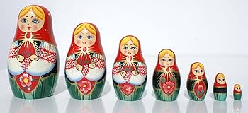 Amazon | ロシアの伝統的な木製人形マトリョーシカ 7個 | 民芸品