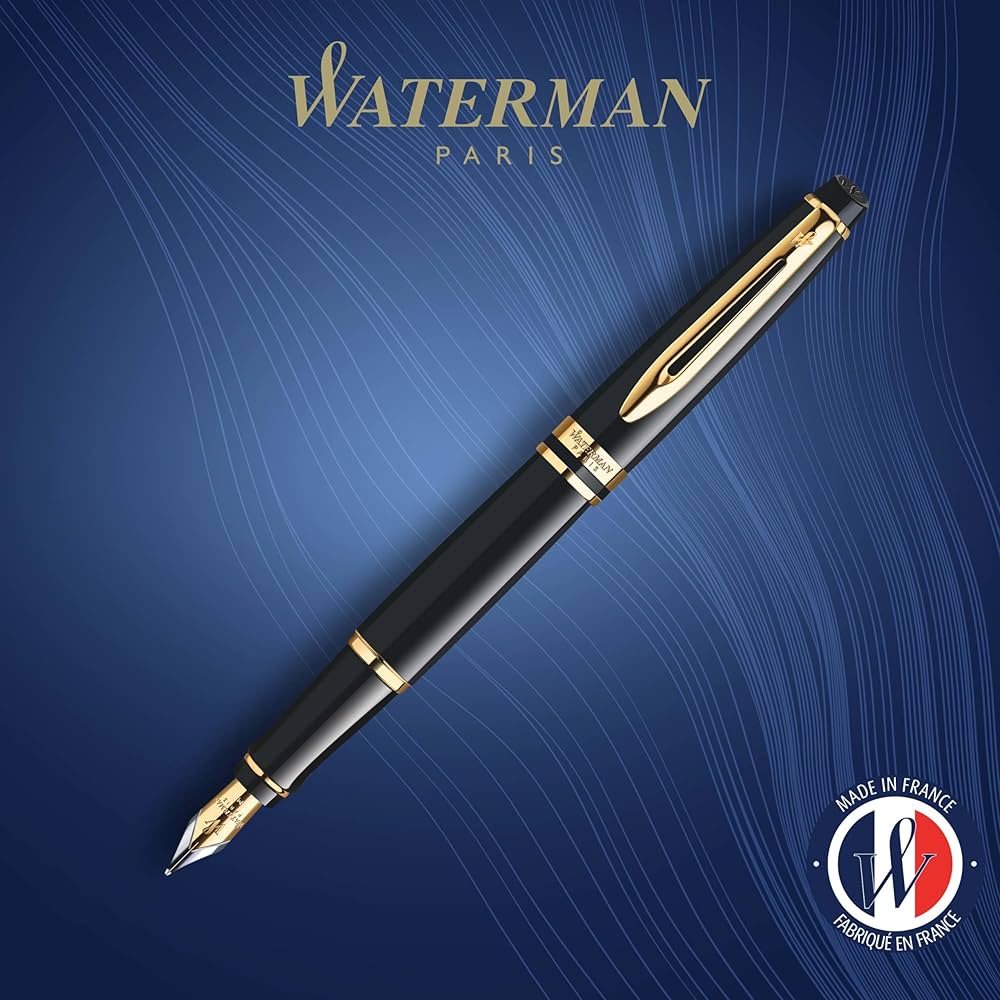 Amazon | Waterman Expert Fountain Pen, Fine Nib, Black with Gold