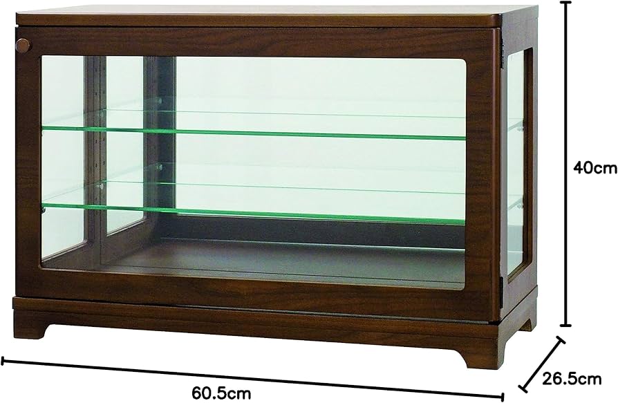 Amazon.co.jp: 塩川光明堂 ガラスケース ブラウン 60.5×26.5×40cm