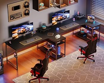 Amazon | ODK ゲーミングデスク L字 パソコンデスク 幅110 デスク desk