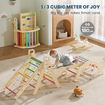 Amazon.com: BlueWood 2024 8-in-1 Pikler Triangle Climbing Set