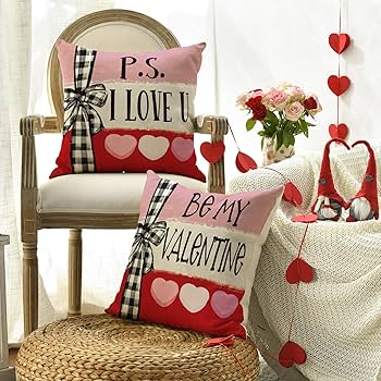 Amazon.com: AVOIN colorlife Be My Valentine Red Candy Heart Throw