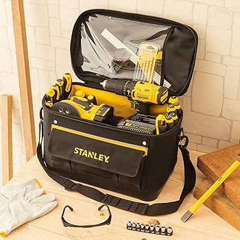 STANLEY 600 Denier Rigid Multi-Purpose Tool Bag, Pocket Storage