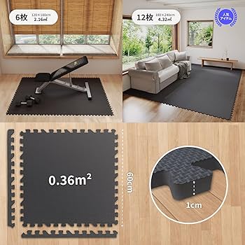 Amazon.co.jp: AIRHOP トレーニング ジョイントマット EVA素材 大判