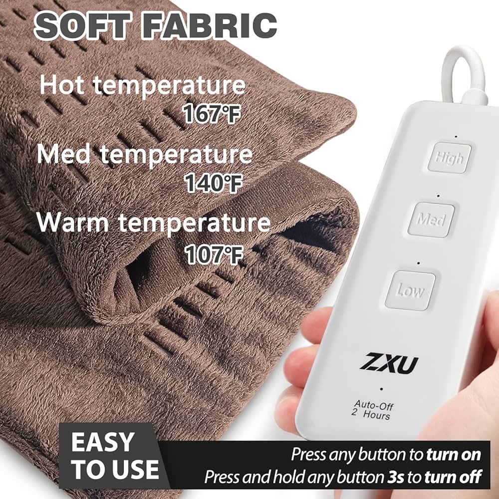 Amazon.com: ZXU Electric Heating Pad for Back Pain and Cramps