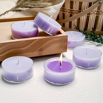Amazon.com: Lavender Scented Tealight Candles, 6 Pcs Natural Soy