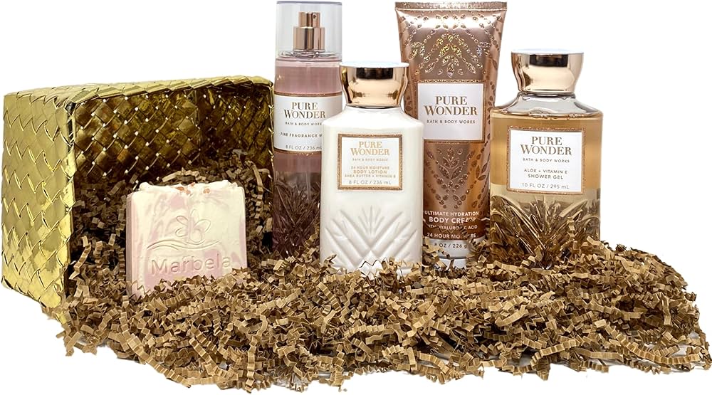 Amazon.com : Bath & Body Works Pure Wonder Gold Woven Basket