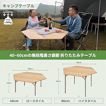 Amazon.co.jp: KingCamp 折りたたみテーブル キャンプ テーブル