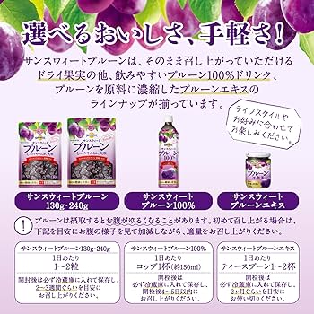 Amazon.co.jp: ポッカサッポロ サンスウィート プルーン チャック付