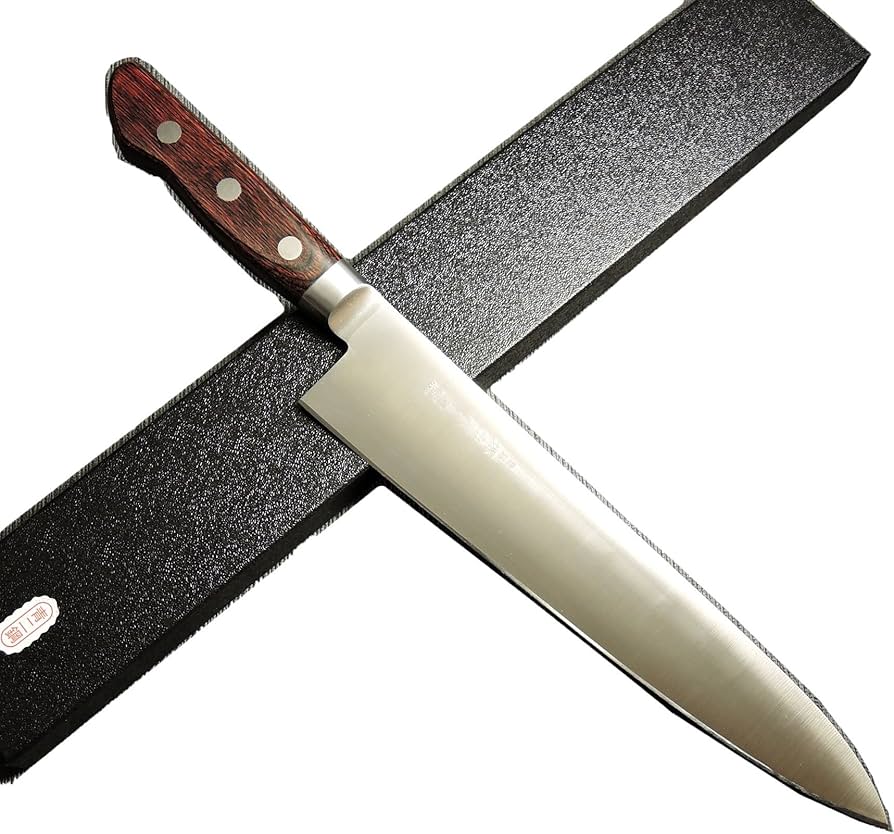 Amazon | 堺孝行 洋ハンドル 青二鋼 両刃 本刃付 日本製 (牛刀_240mm