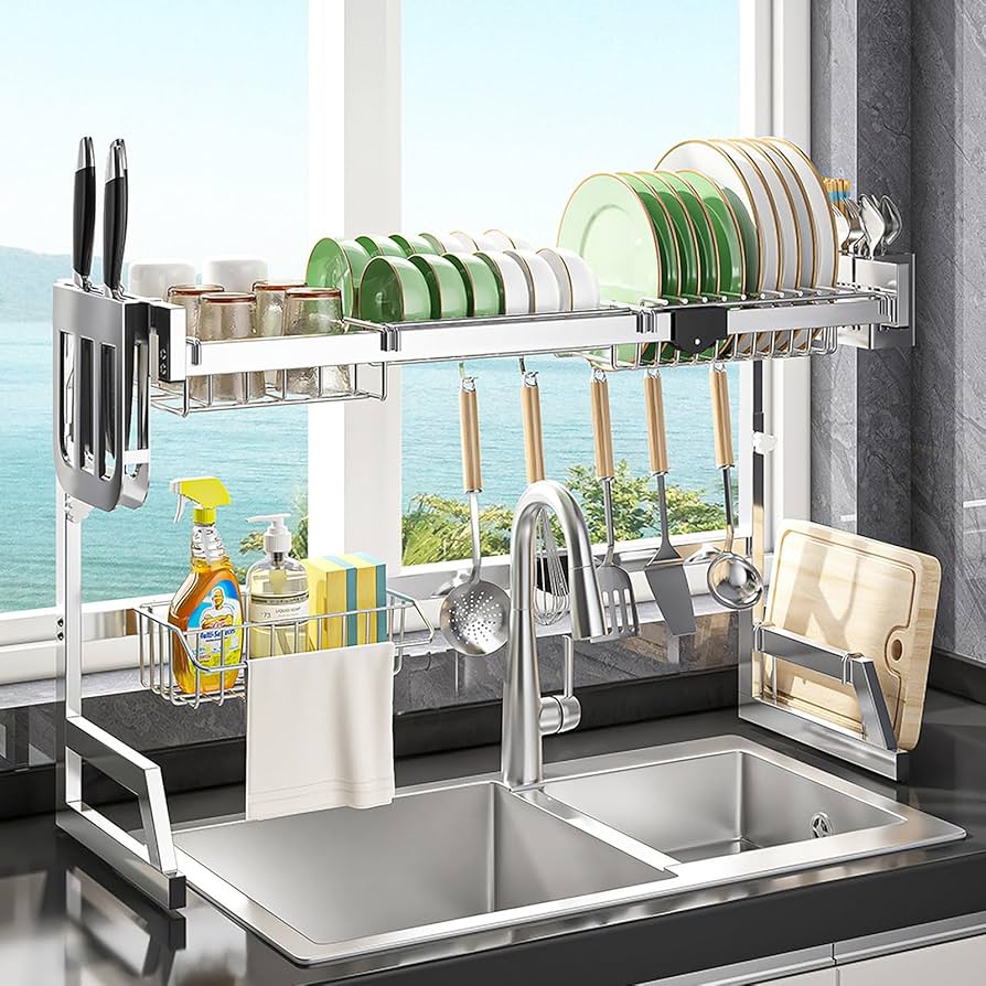 Amazon｜水切りラック,水切りラック シンク上 食器 水切りかご 台所