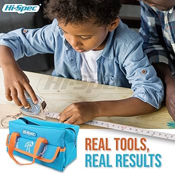 Amazon.com: Hi-Spec 18pc Blue Kids Tool Kit Set & Child Size Tool