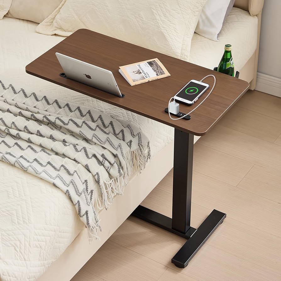 Amazon｜LEADHIGH サイドテーブル キャスター付き 昇降式デスク