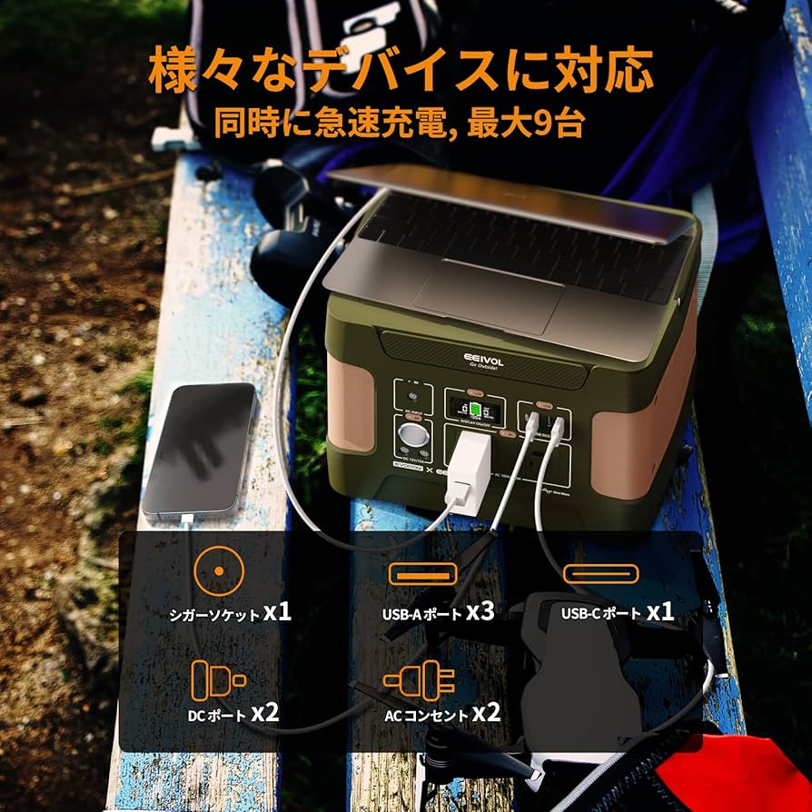 Amazon.co.jp: EEIVOL ポータブル電源 リン酸鉄リチウム 515Wh