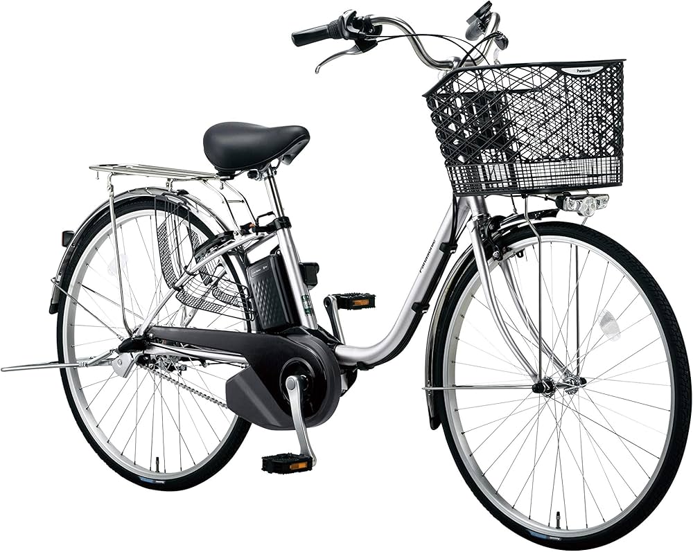大阪府 Panasonic 電動アシスト自転車 シルバー 26インチ 大阪府