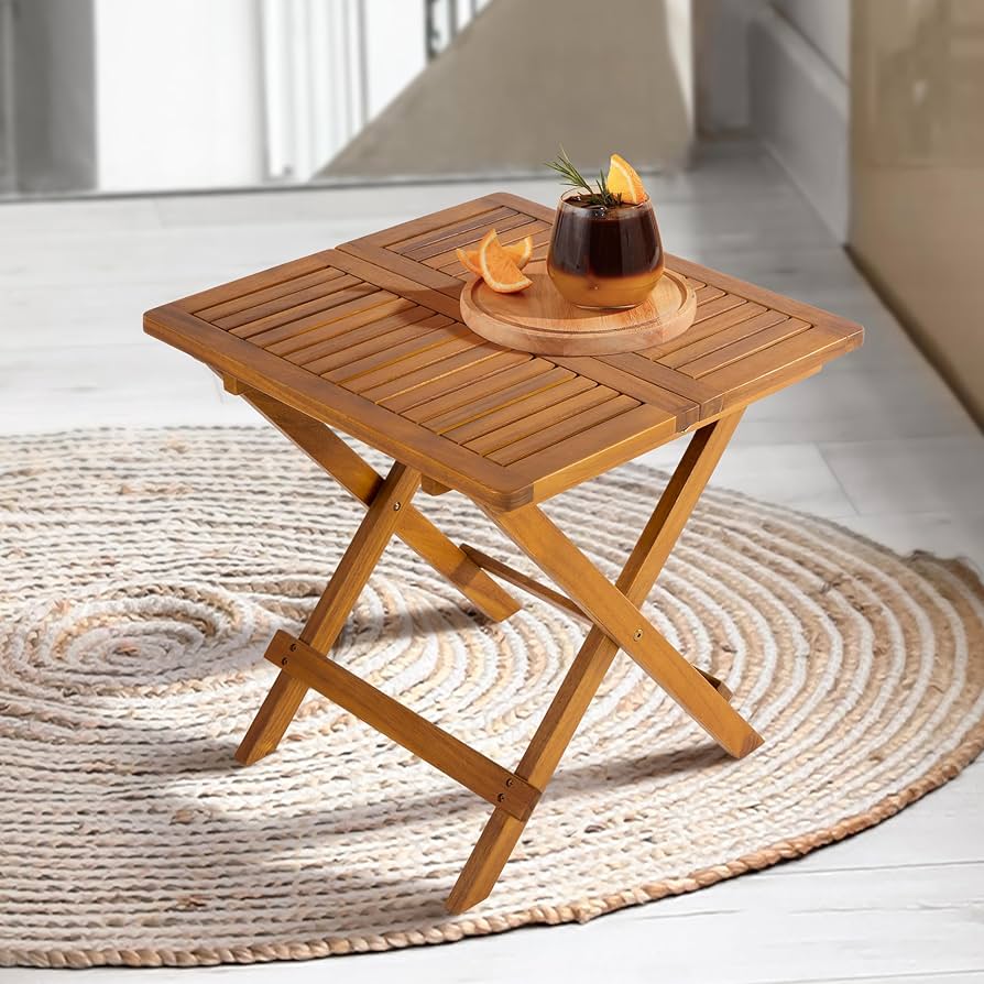 Amazon.com: Idzo Mira Acacia Wood Folding Bistro Side Table