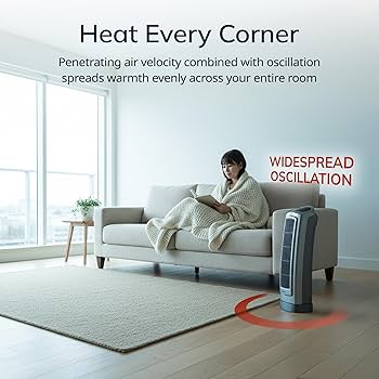 Lasko 5538 Ceramic Tower Heater with Remote Control, 8.5″l x 7.25